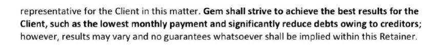 GEM Debt Law guarantee